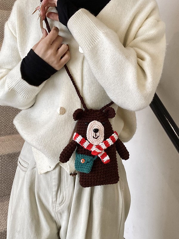 Thumbnail: Handmade Knitting Bear Bag