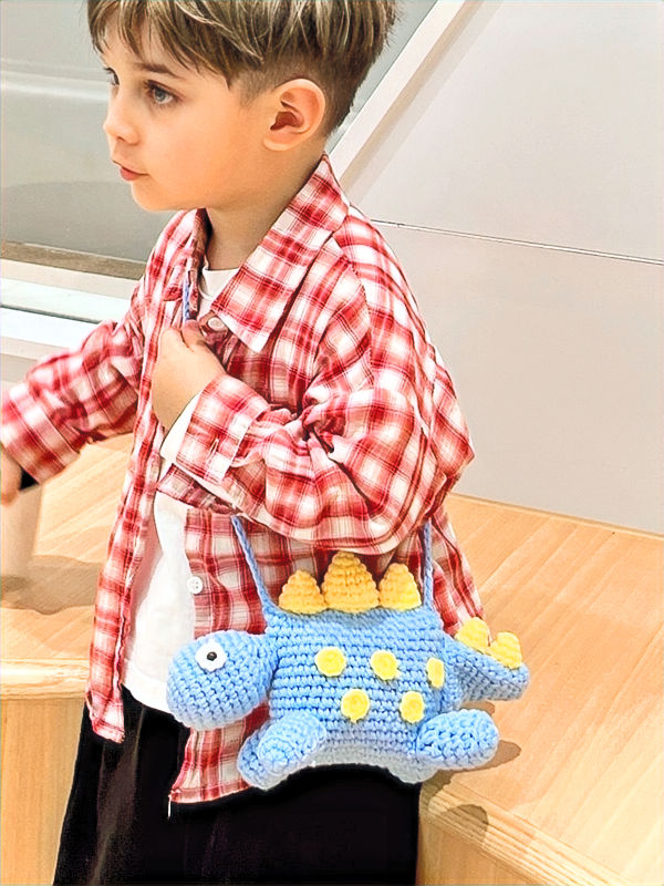 Dinasaur handmade knitting bag