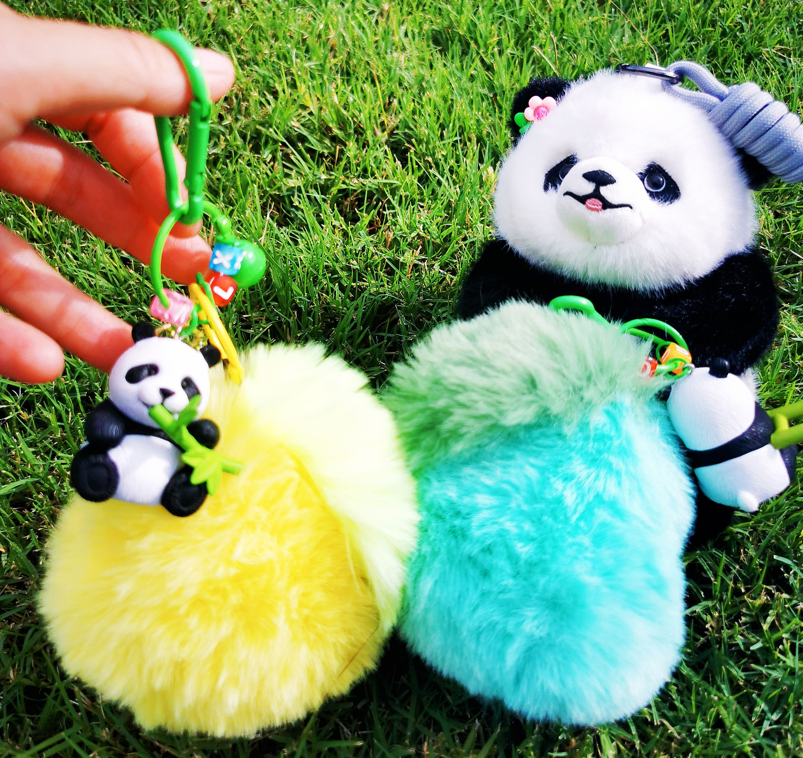 Panda & Colorful Pom-Pom Charm - The Ultimate Playful Accessory