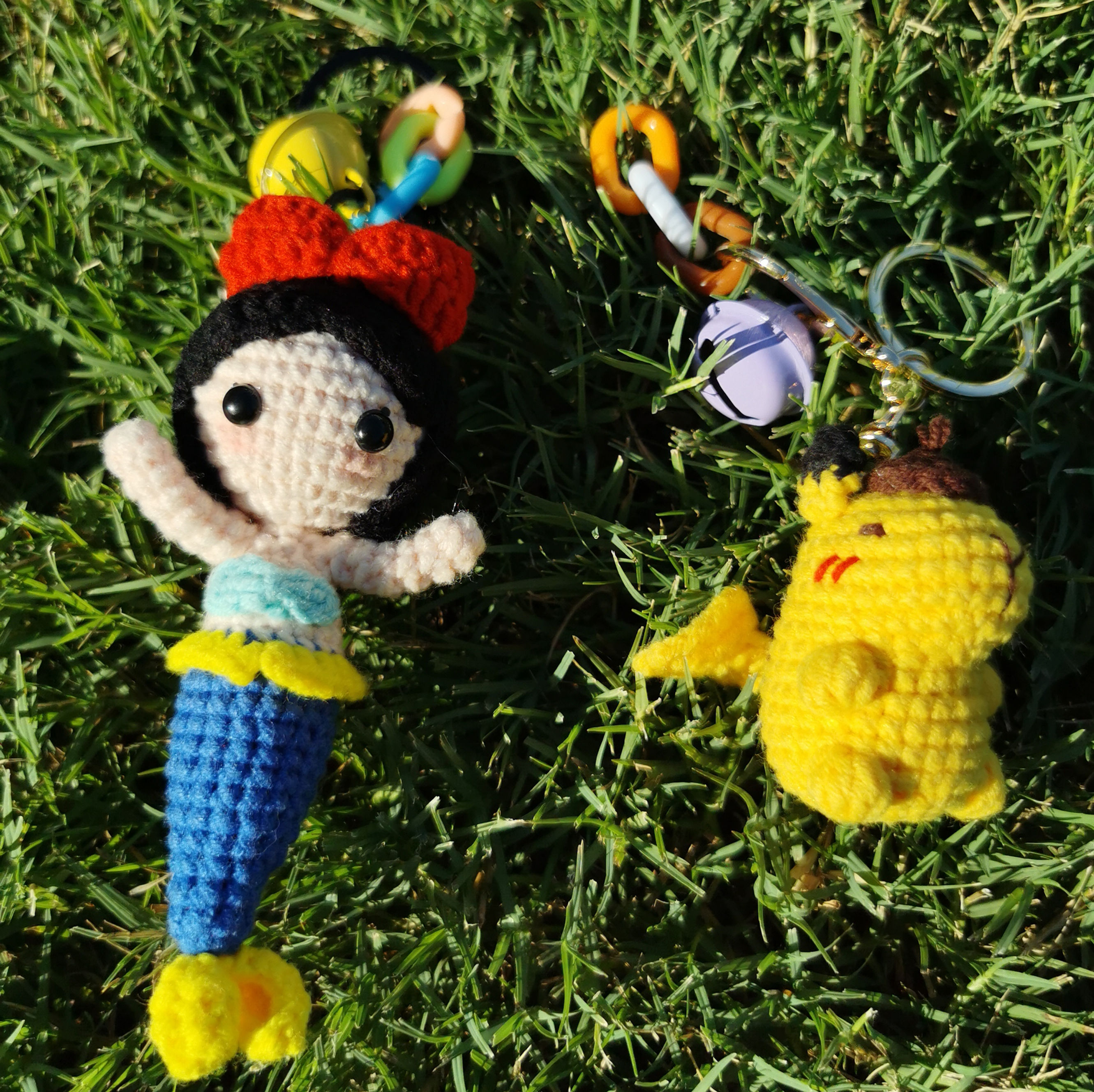Charming Hand-Knitted Mermaid Princess & Playful Pikachu Plushies - A Versatile