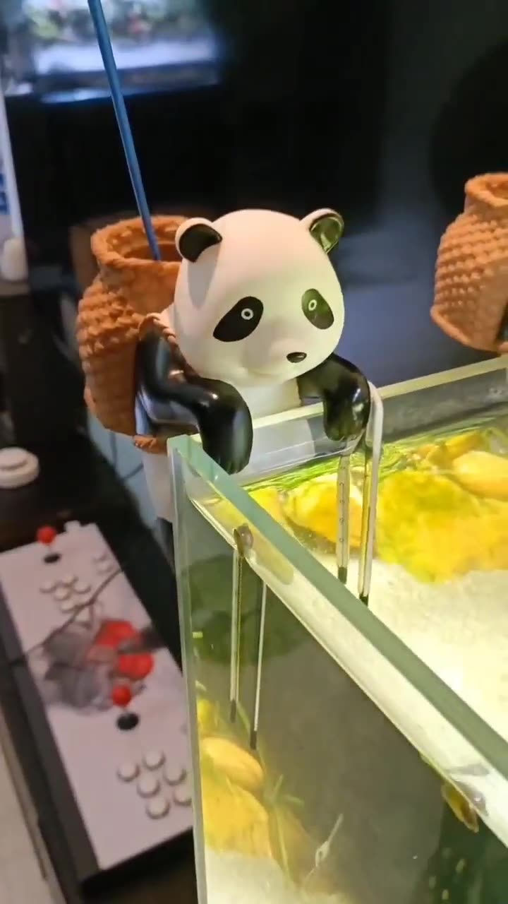 Adorable Panda Fish Tank Decor with Basket πΌπΈ with birthstone energypost cards