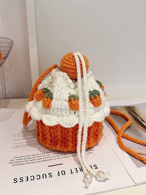 Thumbnail: The "Sweet Treat" Orange Cupcake Hand-Knitted Bag 🧁🍊