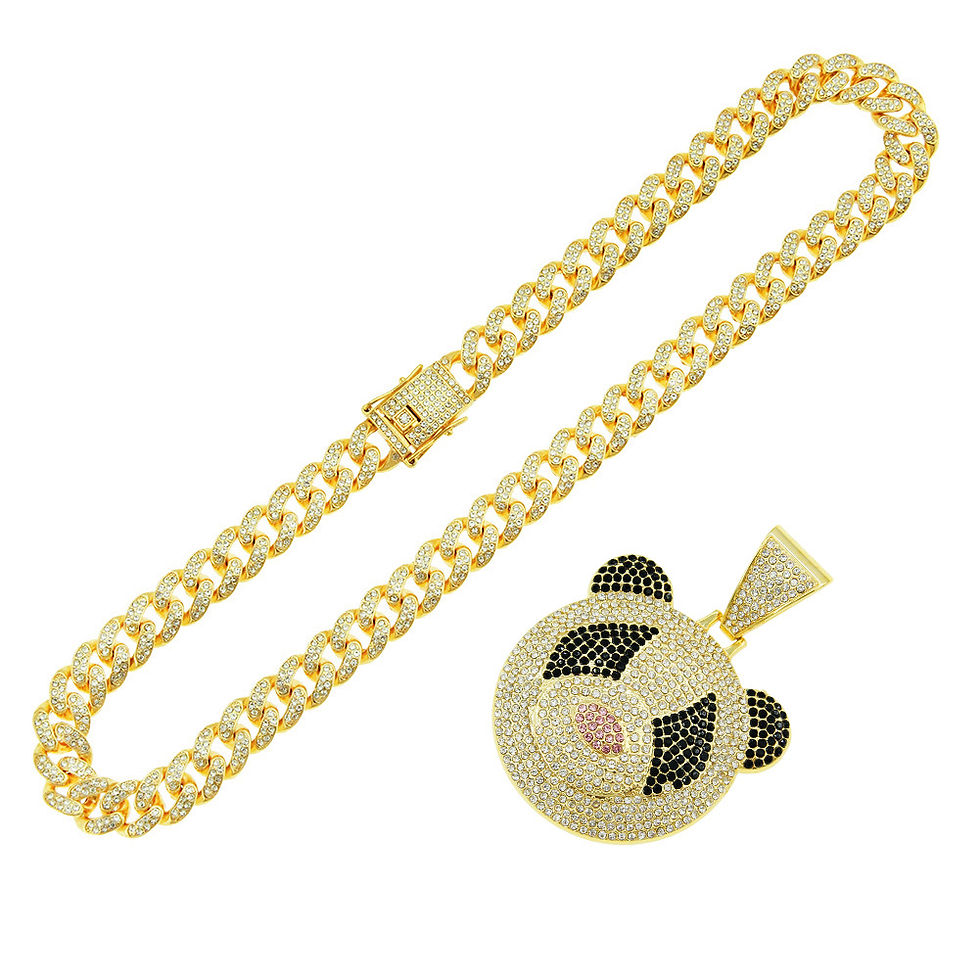 Thumbnail: Independant designer Cuba Panda Cross Layering necklaces