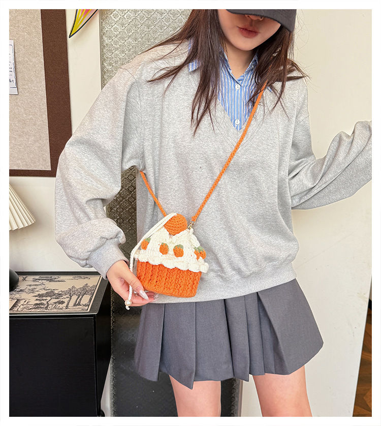 Thumbnail: The "Sweet Treat" Orange Cupcake Hand-Knitted Bag 🧁🍊