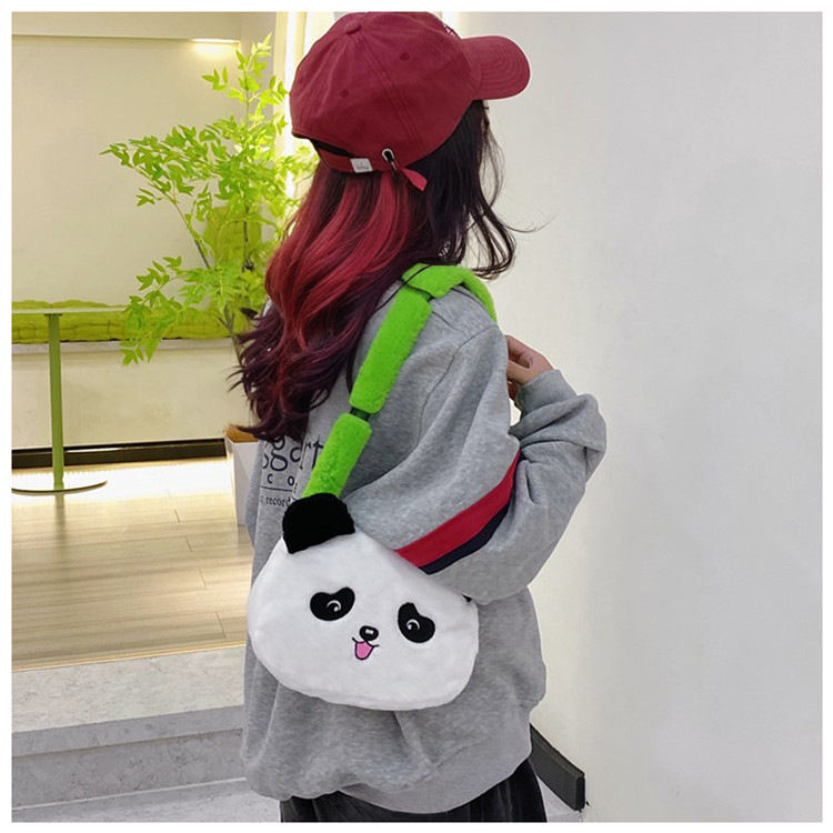 Thumbnail: Panda bamboo furry Cambridge satchel bag