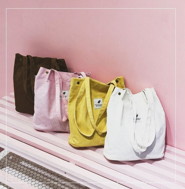 Rib fabric handbag