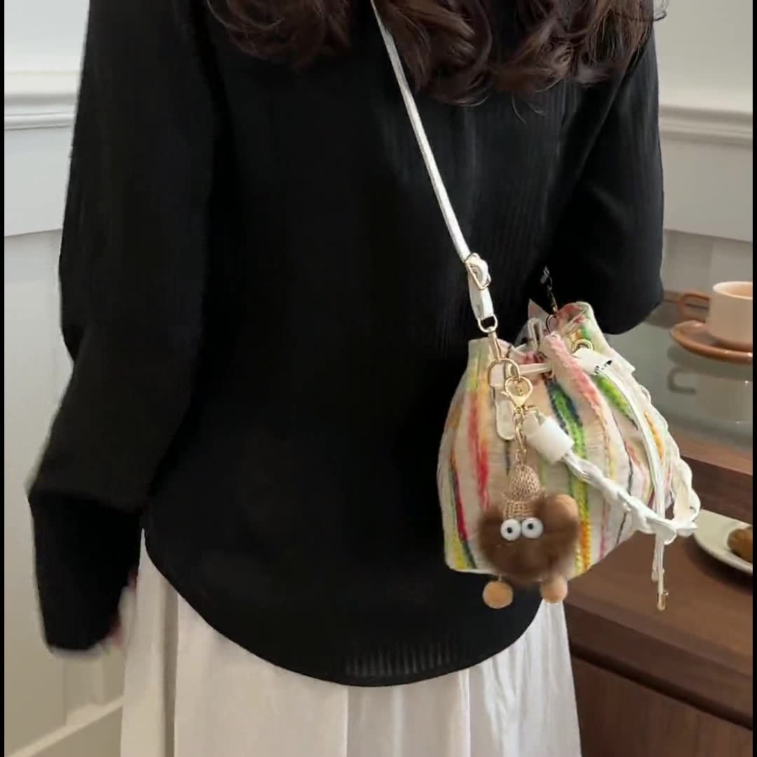 Rainbow bucket bag