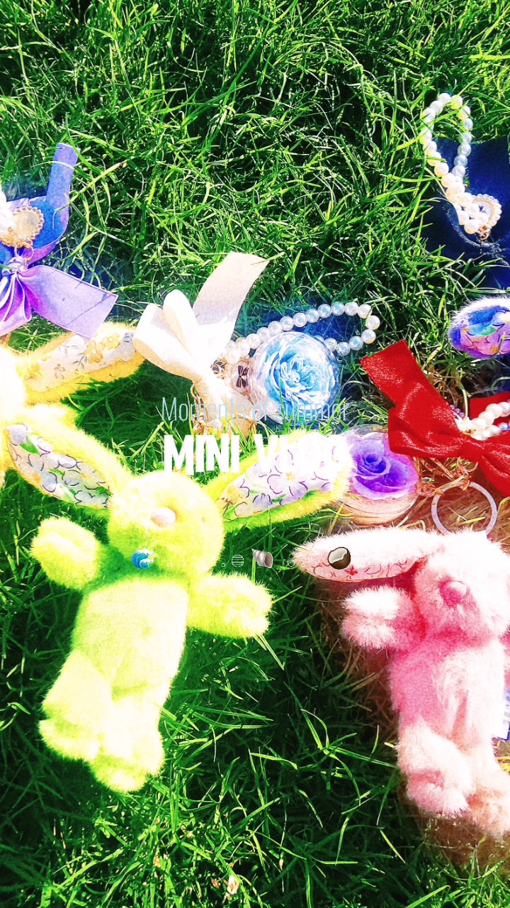 Thumbnail: Adorable Mini Colorful Bunny Keychains with Enchanted Rose Orbs – A Symphony of