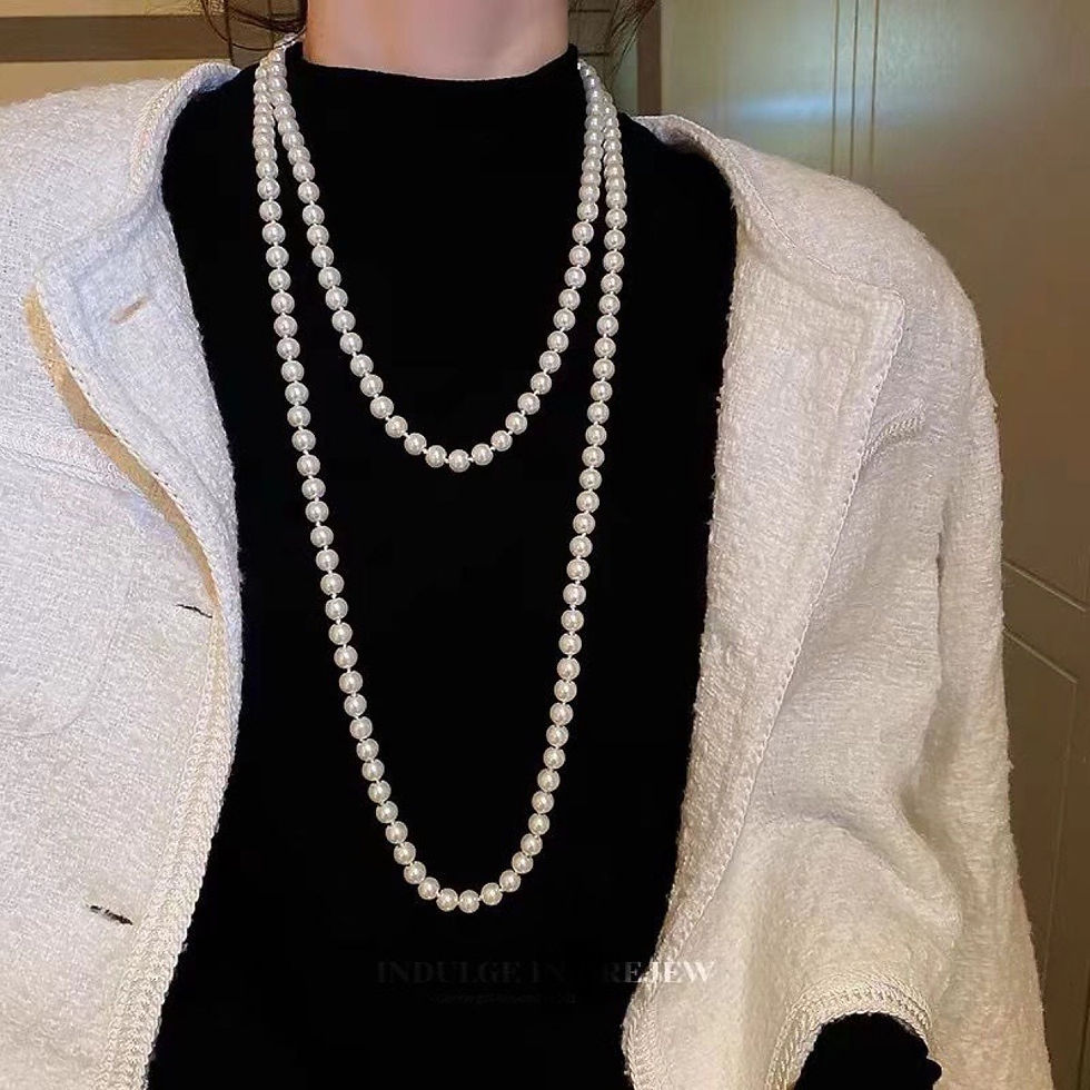 Thumbnail: Feminist feel of Long Necklace with a Panda Pink Balloon Brooch