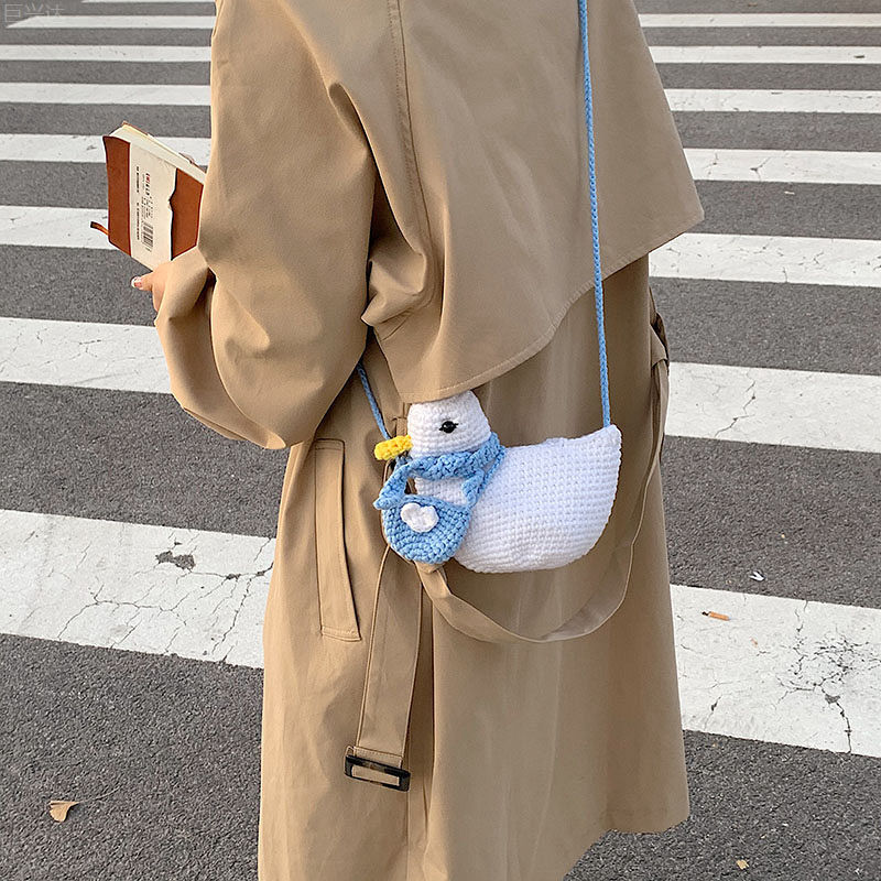 Handmade Duck knitting bag
