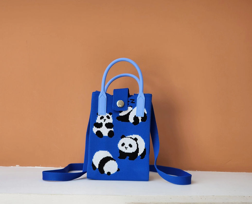 Thumbnail: Four running pandas phone bag