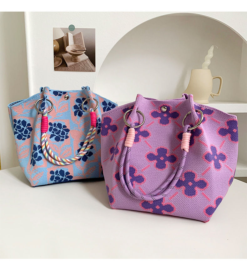 Hermes Style Fabric colorful handbag