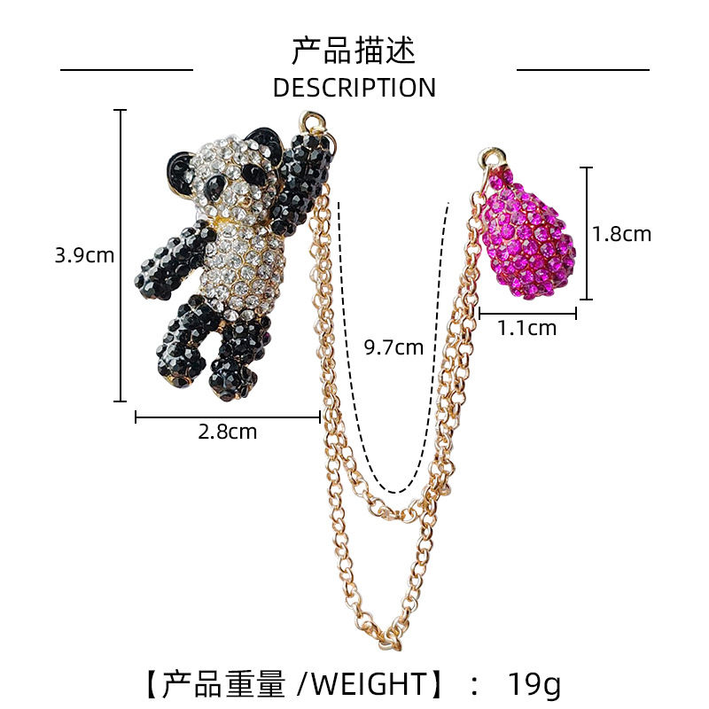 Thumbnail: One set of Satatday Panda with bloom & Sunday panda with peal brooches