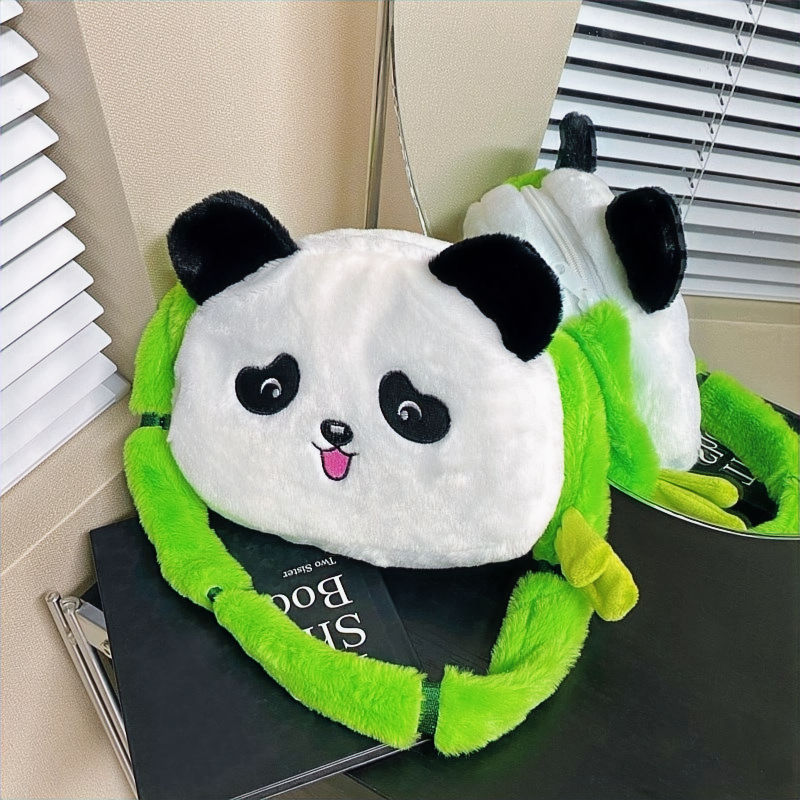 Panda bamboo furry Cambridge satchel bag