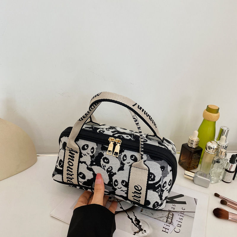 Thumbnail: Panda cheering faces makeup bag