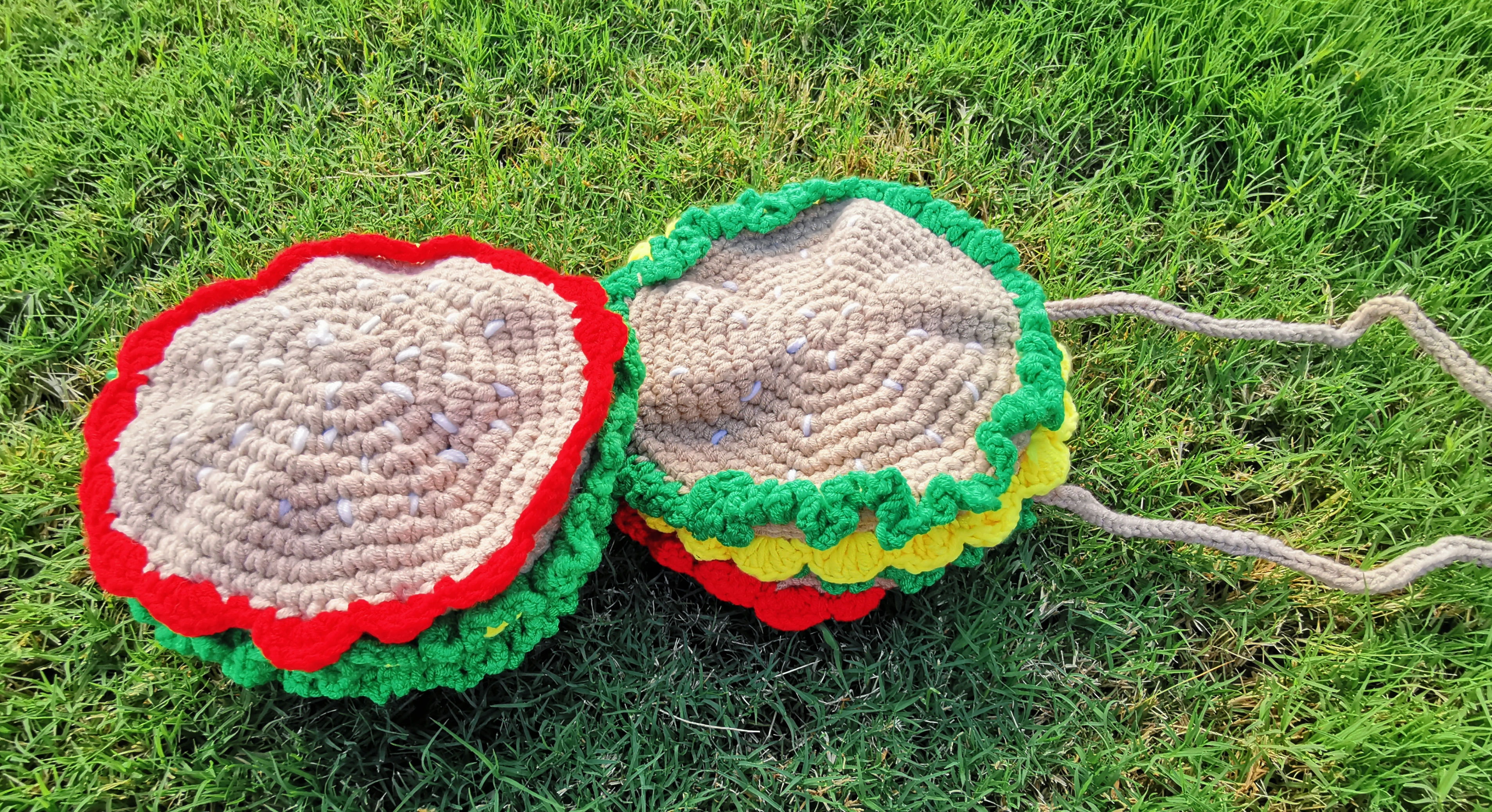 ππ Handmade Knitted Burger Bag ππ