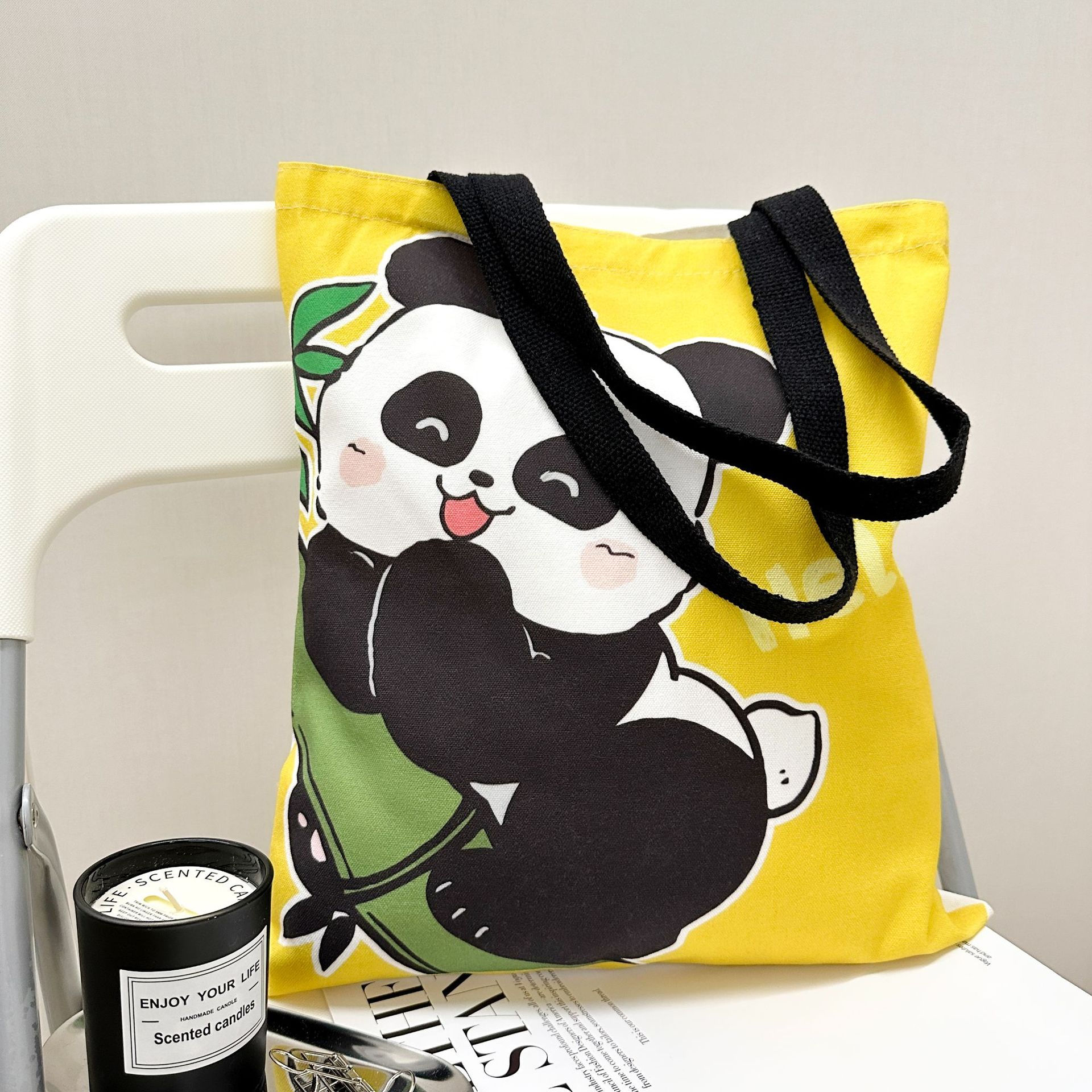 Panda Yellow Canvas bag