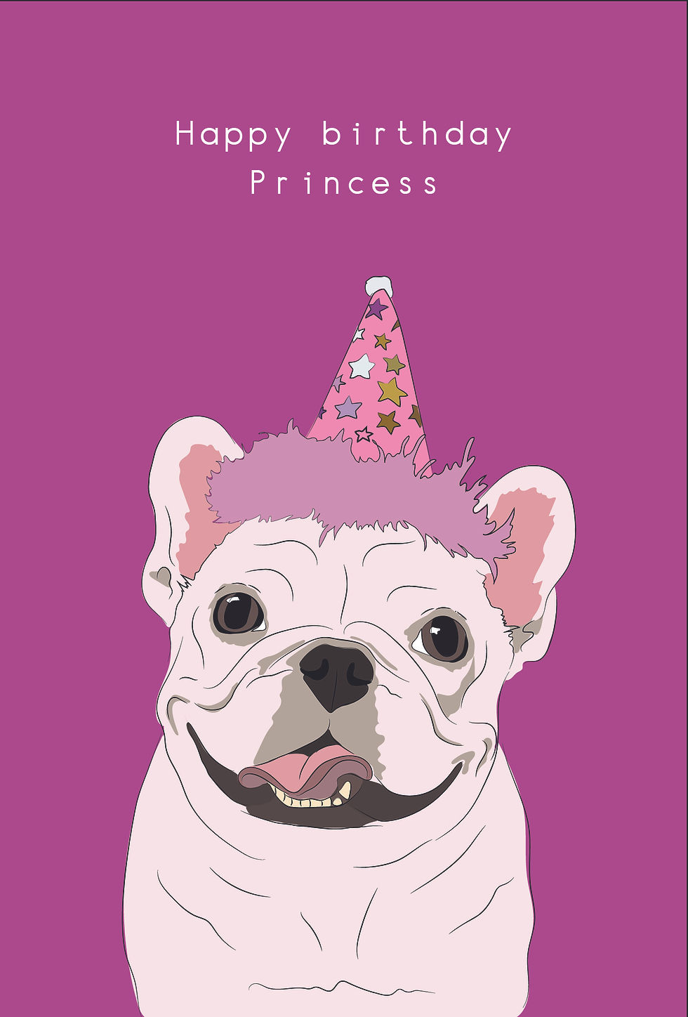 Dog themed birthday card. French bulldog birthday card