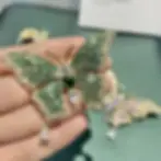 Thumbnail: High grade full zirconia fashion jewelry green butterfly brooch heavy-duty