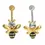 الصورة المصغرة: 316L stainless steel bee zircon belly button ring fashion women piercing jewelry
