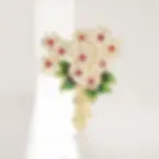 縮圖：High grade colored full zircon daisy bouquet brooch oil dripping flower leaves