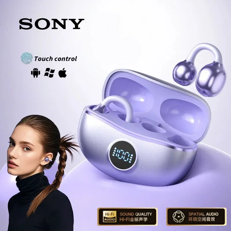 Original Sony Wireless Headphones D151 Open-back Clip-on Style, Bluetooth 5.4 Sp