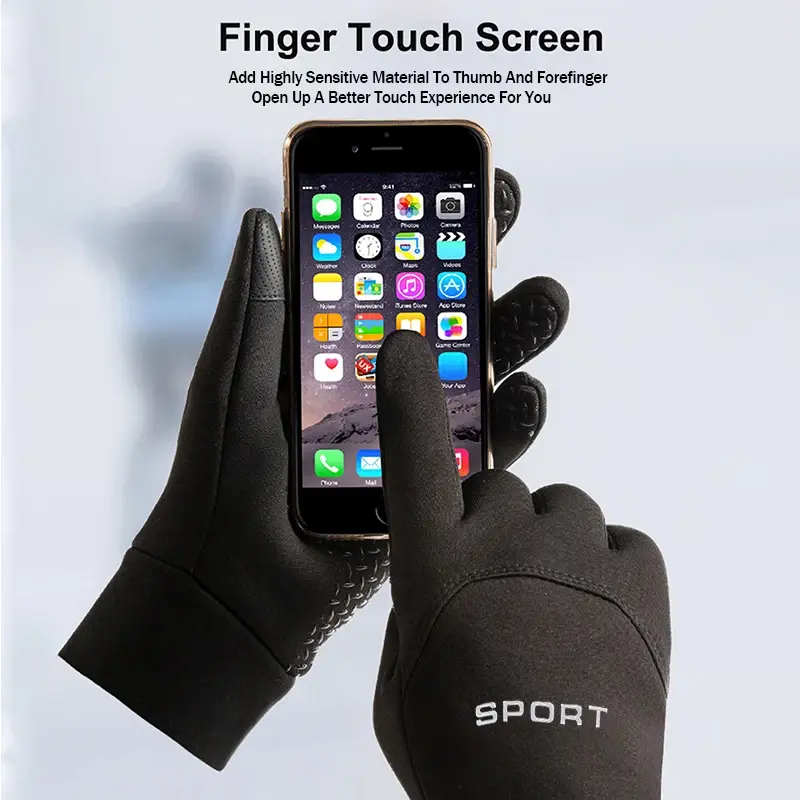 Thumbnail: Winter Warm Gloves Touch Screen Windproof Cold-proof Cycling Gloves, Men's Women