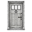 traditional timber door sketch