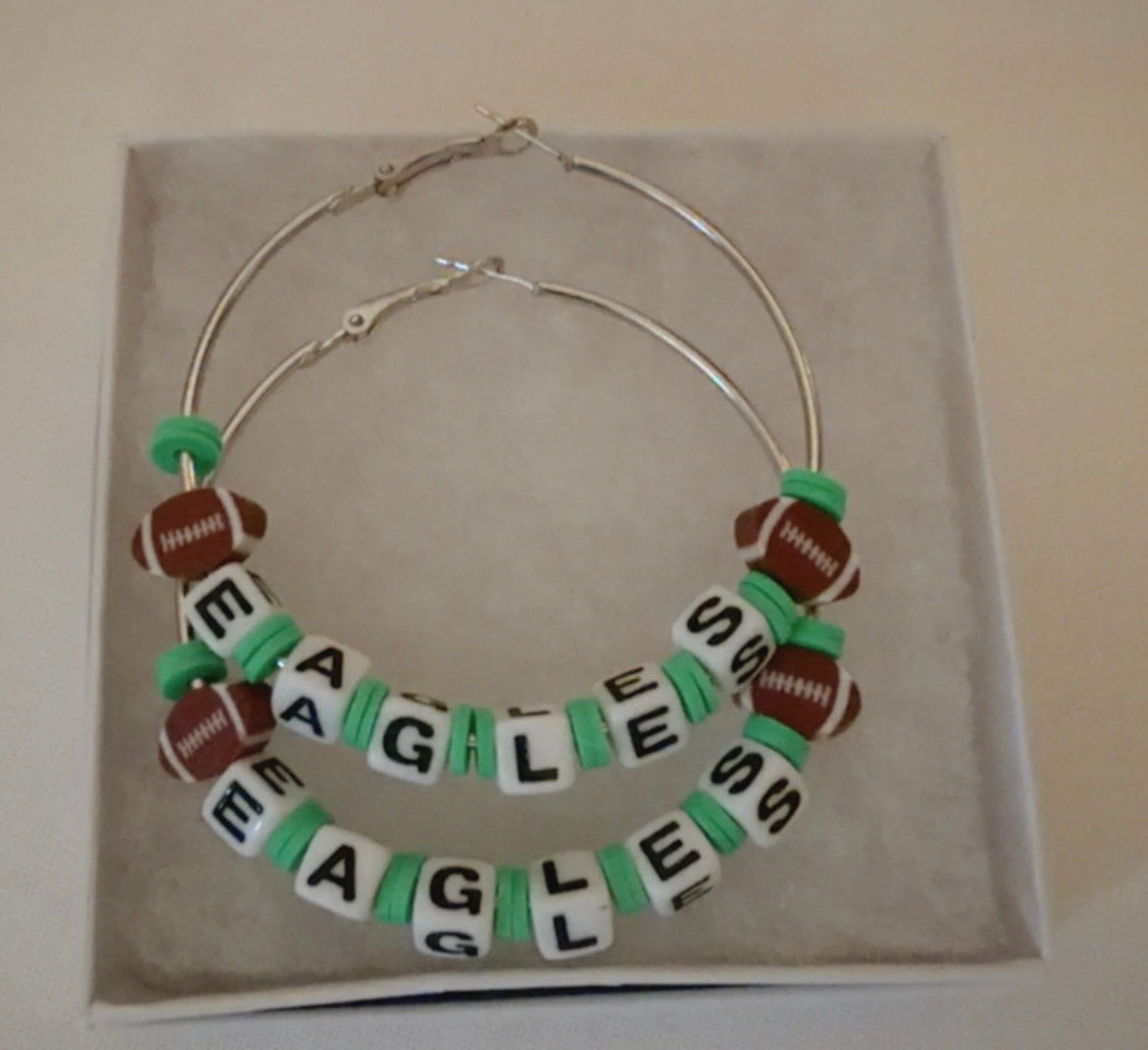 Eagles Game Day Hoop Earrings 🦅🏈