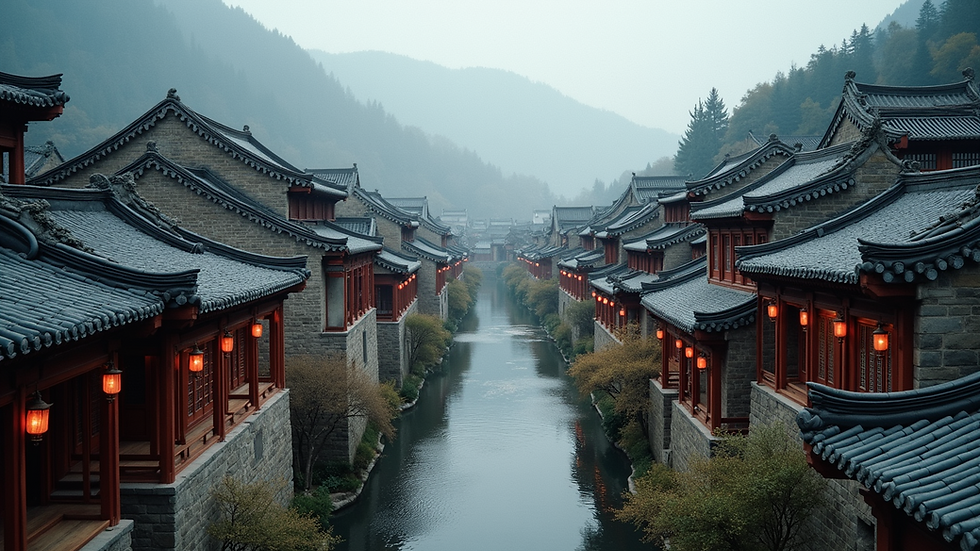 Close-up view of the ancient architecture in Fenghuang Ancient City
