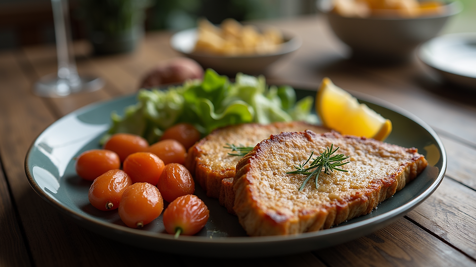 High angle view of a traditional Norwegian meal