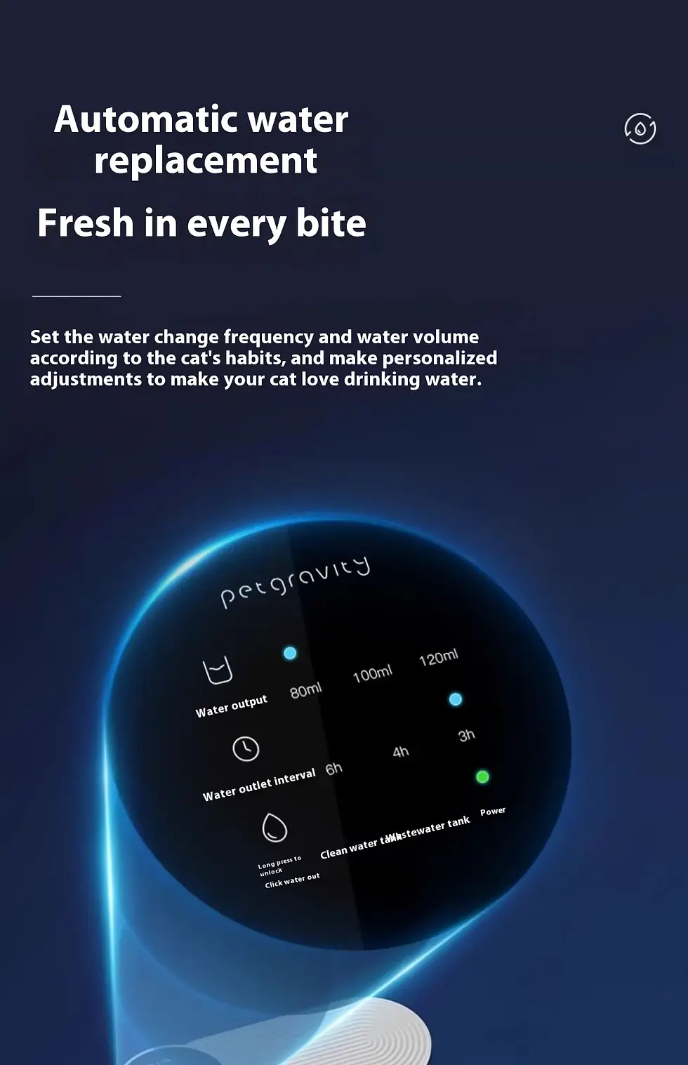 Thumbnail: Cordless Cat Water Fountain with Smart Alert Lights