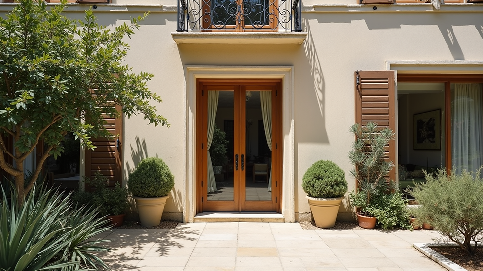 Vue en contre-plongée d'une façade d'hôtel de luxe à Aix-en-Provence