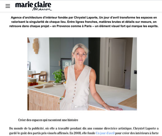 Photographie Portrait  d'architecte Christel Laporte Un jour d'Avril pour Marie-Claire