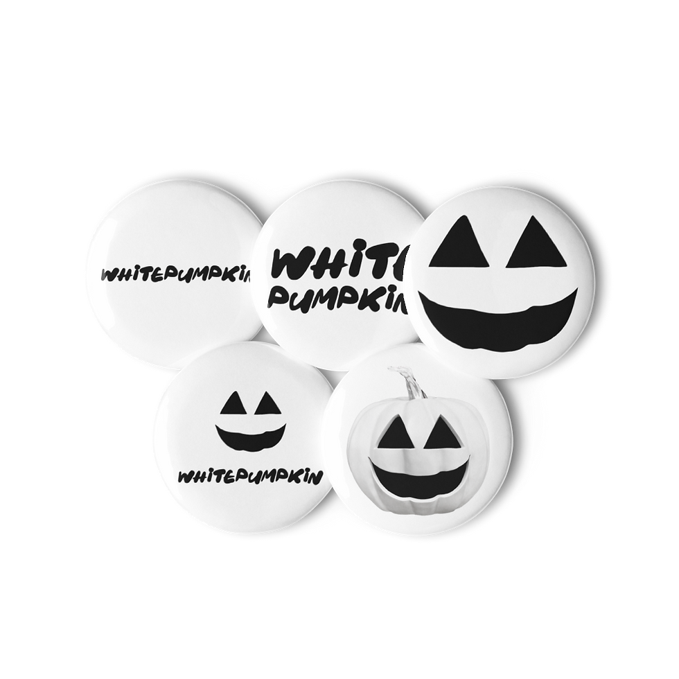Thumbnail: whitepumpkin set of pin buttons 