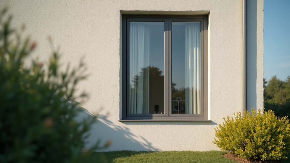 Eye-level view of a modern window installed on a house exterior