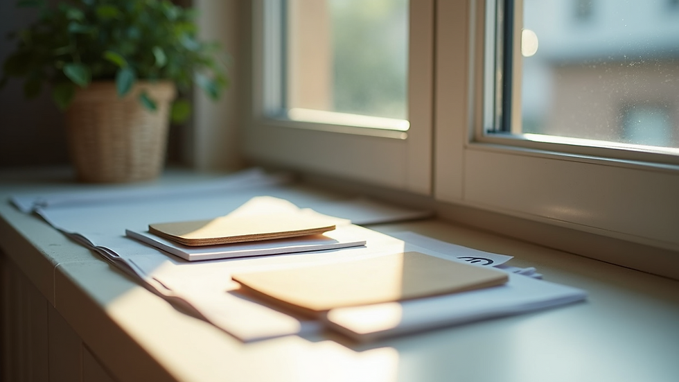 Close-up view of window frame materials laid out for comparison