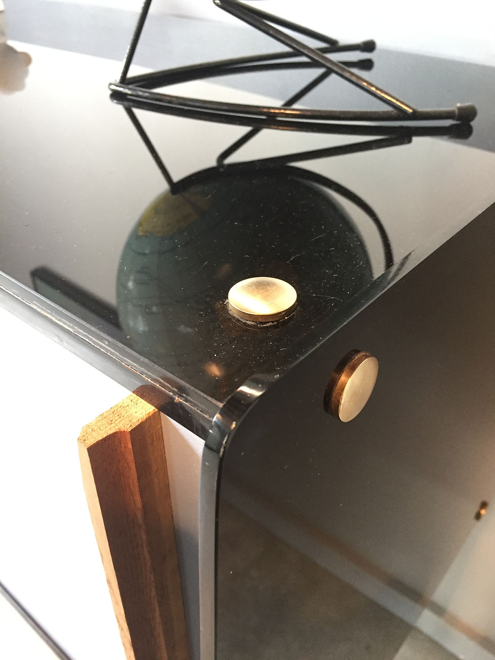 Miniature : Meuble bar en verre Compas