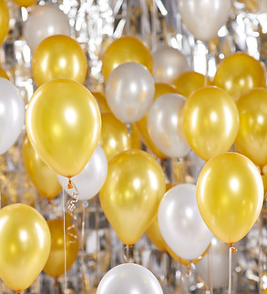 ทองและสีขาวลูกโป่ง