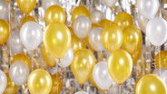 Gold and White Balloons