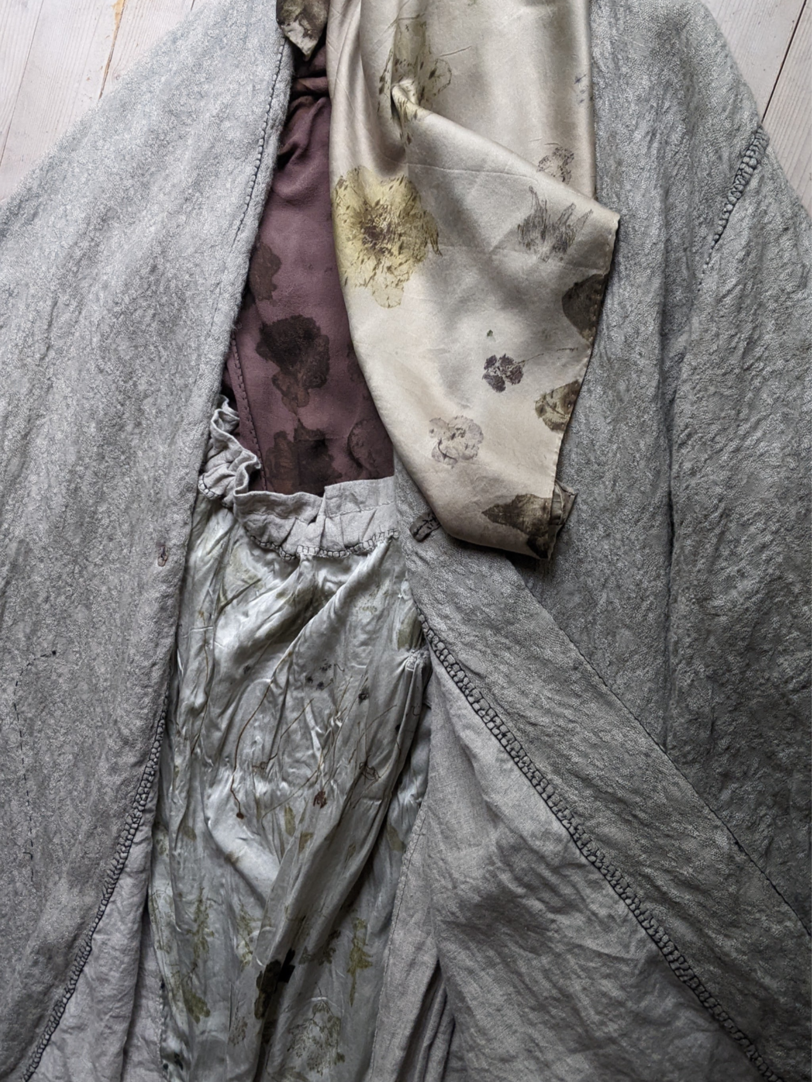 oluhi, hand sewn clothing, plant dyes, natural dyes, botanical dyes, botanical prints, compostable fabrics,