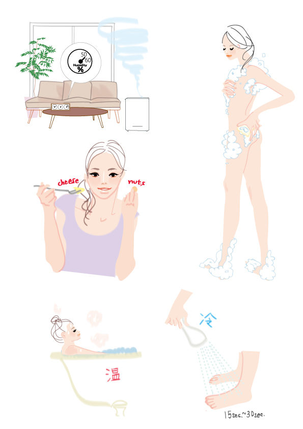 KADOKAWA｜レタスクラブ｜美容イラスト｜大人女性向け｜大人の甘さとビター｜Takako