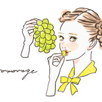 大坂「momovage」さんシャインマスカット企画イラスト