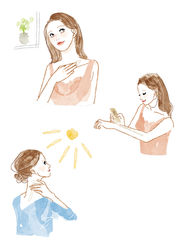 アテニア会報誌｜大人女性向け/大人の甘さとビター・ファッション｜コスメ系イラスト｜Takako