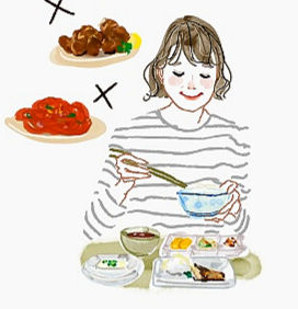 20〜50代女性向け・日常の食事＆カフェシーンのイラスト｜食事・グルメ・ライフスタイル｜広告・Web・CM向け｜大人の甘さとビター｜Takako