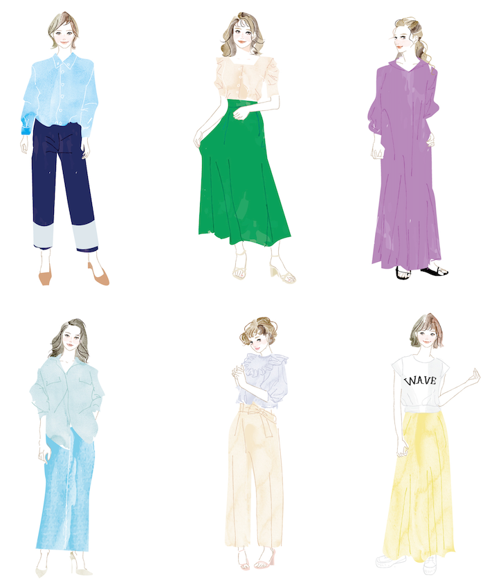 名古屋の百貨店キャンペーン広告｜大人女性向け/大人の甘さとビター・ファッション診断イラスト｜Takako