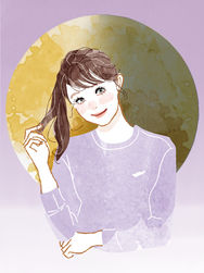下弦の月タイプ｜星ひとみ｜天星術イラスト｜20〜40代女性向け｜書籍・誌面・広告キービジュアル対応｜大人の甘さとビター｜Takako