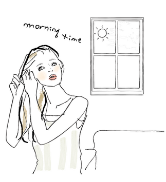 20〜40代・大人女性向けヘアケアHOW TOイラスト｜書籍・広告・CM向け｜美容・ライフスタイル｜大人の甘さとビター｜Takako