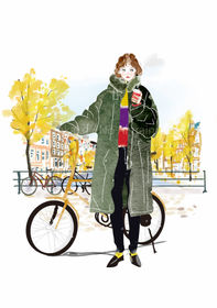 Netherlands, Amsterdam× Scotch & Soda風ファッション｜大人女性向け｜ 広告・書籍・CM・ポスター向き｜｜大人の甘さとビター｜ファッション×都市×ライフスタイル｜Takako　soft cinematic atmosphere