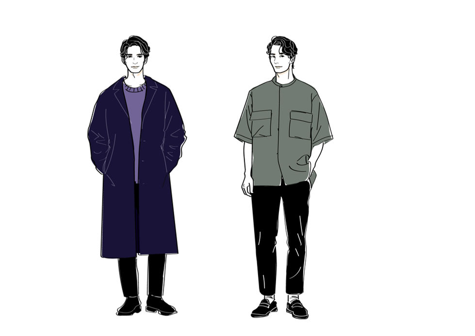 書籍|顔タイプ診断|メンズイラスト|大人女性向け/大人の甘さとビター・ファッション診断イラスト|Takako